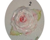 shabby chic handmade cabochon for jewelry scrapbooking cottage home decor Large Pink Rose