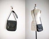 Coach bag / 80s leather shoulderbag / Onyx purse