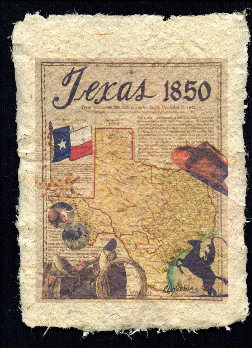 Texas 1850 on Handmade Paper