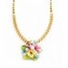 Flower Garden Necklace Vintage Flower Pin Flower Necklace Rhinestone Chain Gold Chain Bride Necklace Flower Statement - Garden Party
