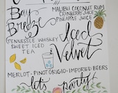Hand Painted Wedding Decor - Calligraphy / Illustrated Signage - Customizable