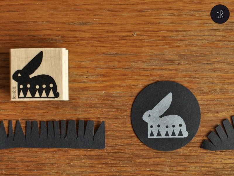 rubber stamp: paper cut bunny by bastisRIKE