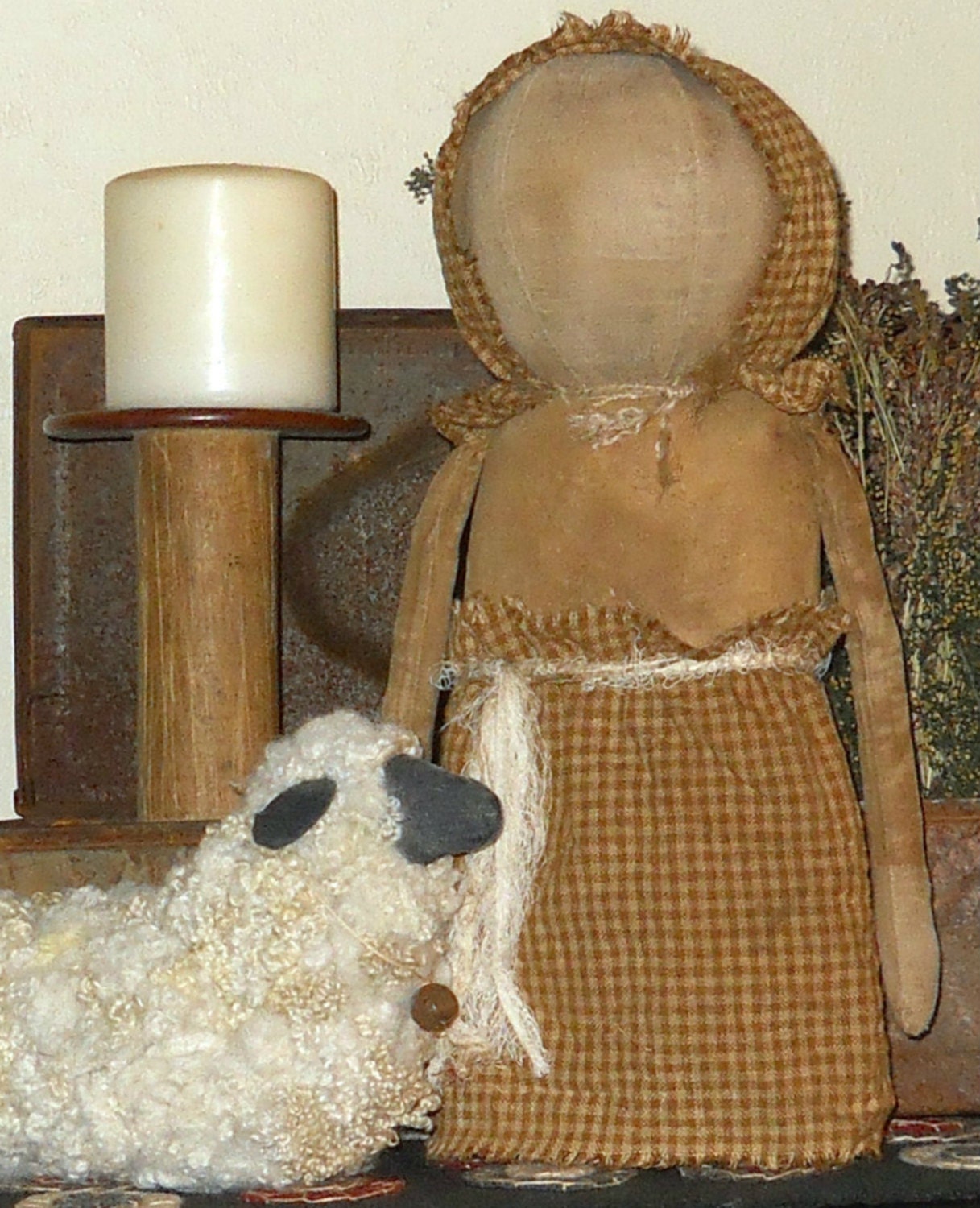 Primitive Prairie Doll with Sheep