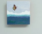 Mountain Home Landscape Painting - Original Art on Wood, OOAK