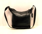 Coach Large Bucket Bag // Black Leather Cross Body Bag
