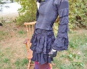 Steampunk Vest - Tribal Bellydance Costume - Black Pin Strip Vest - Burning Man - Bohemian Vest by Gypsy Circus Designs - Size Medium