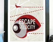Original Science Illustration - Escape Velocity Science Art - 11x14 Poster Print
