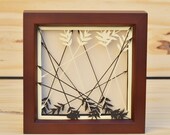 arrows . 5 x 5 cut paper shadow box . hand cut