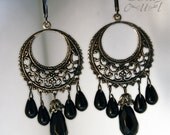 earrings - Black Tears- - - gothic, vagabond, hobo, fortuneteller, mystic, ooak... - - - EtsyDarkSide
