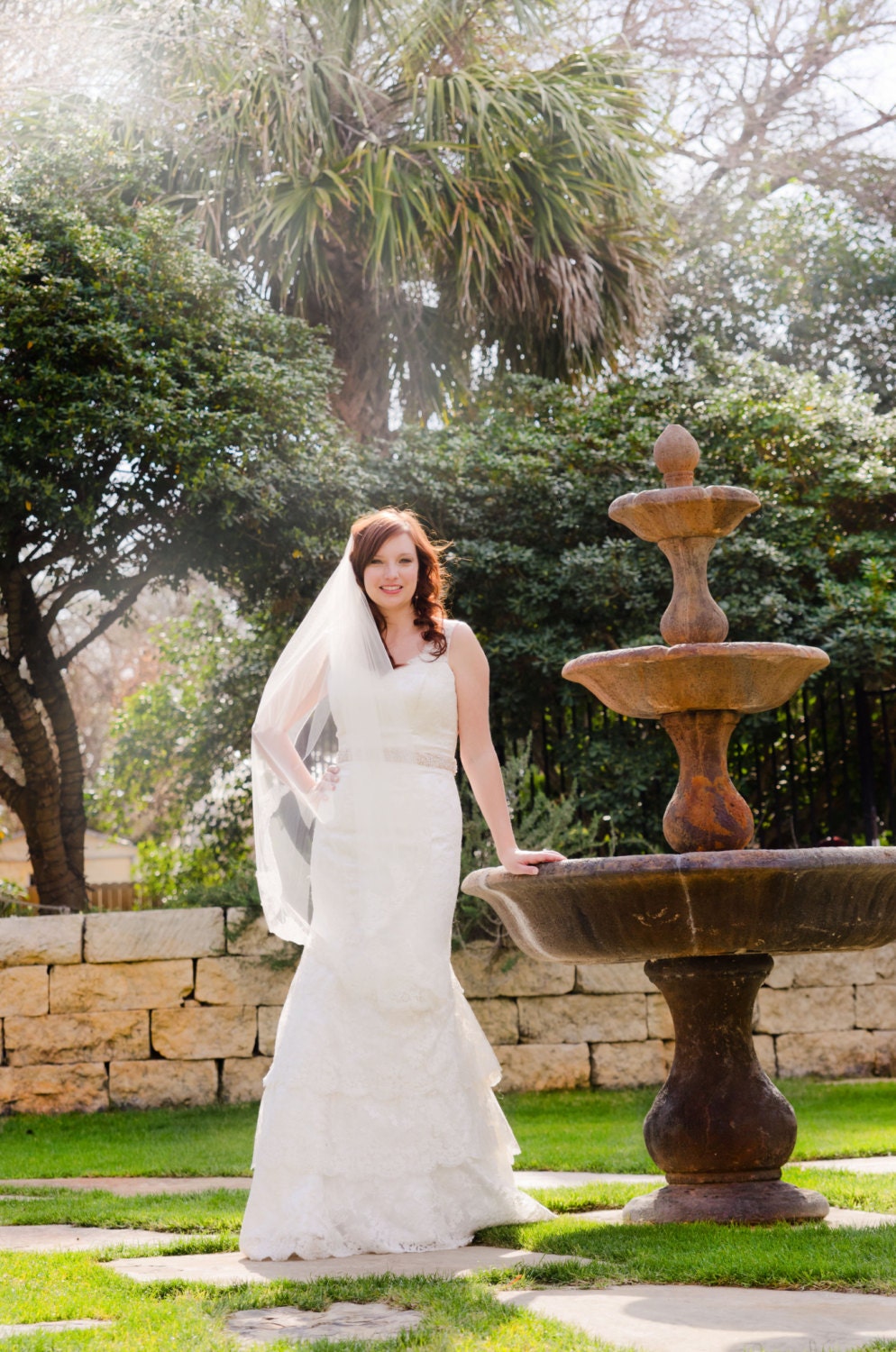 Lace Mermaid Wedding Dress - Alvina Valenta 9161 Replica with Tiered Skirt
