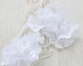 Cora style071 Flower lace swarovski centered hair wrap