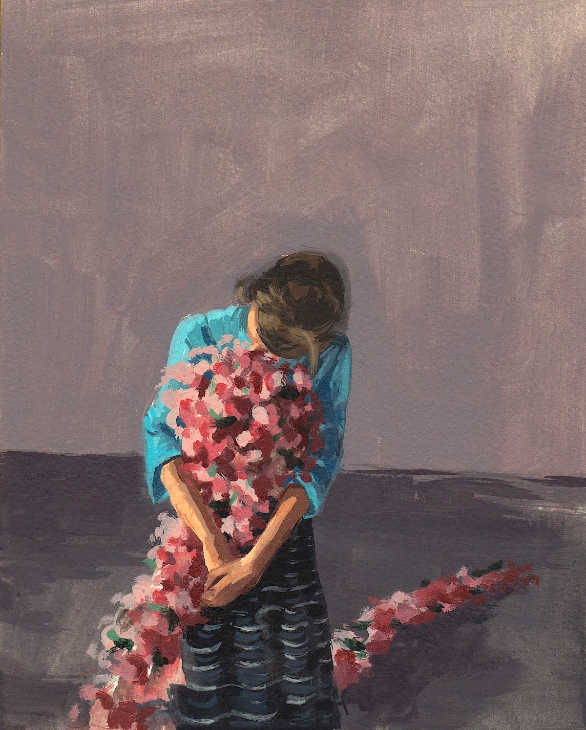 To Hold . original acrylic painting on watercolor paper