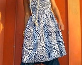 Blue/White African  print dress