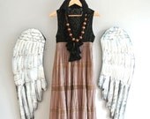 Maxi dress, boho summer dresses, funky, shabby sundress, french cottage chic, beach dress, medium, women's clothing, true rebel