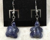 Gemstone Turtle Earrings in Blue Sodalite