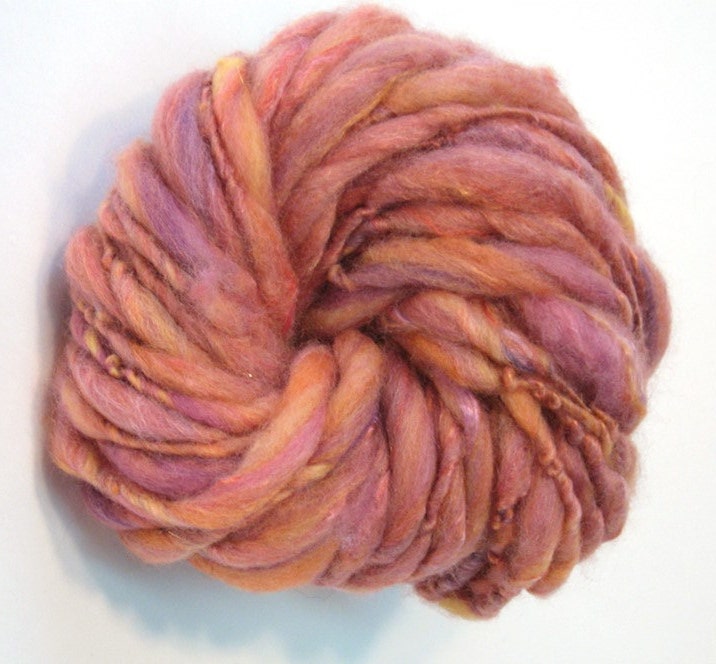 Handspun yarn in merino wool, bamboo silk and sparkly gold angelina glitz - 30 yards, 1.6 ounces/ 46 grams