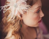Blush Bridal Feather Hair Clip - Request Custom Colors