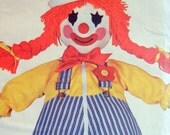 Clown Learning Doll Pattern with Transfer, Stuffed Soft Toy, Uncut FF Butterick 3510