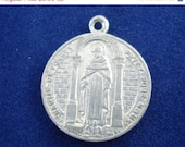 On Sale 25% Off Vintage French Saint Martin de Porres Catholic Medal - Patron Saint Charm MM67