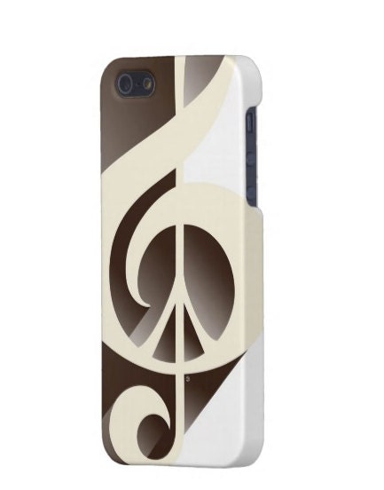 Winter White iPhone Case, iPhone 5, 4S, 4, 3GS, or 3G, Ebony Ivory, Music, Peace Sign, Black, Cream, Music Lover, Piano, Ebony, Ivory