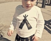 Hand Painted Teepee Arrow  Onesie for Babies Toddler