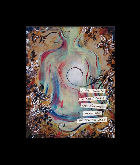 Lotus Pose Poetry Yoga artwork print- 8 x 10 matted calming and inspiring poem