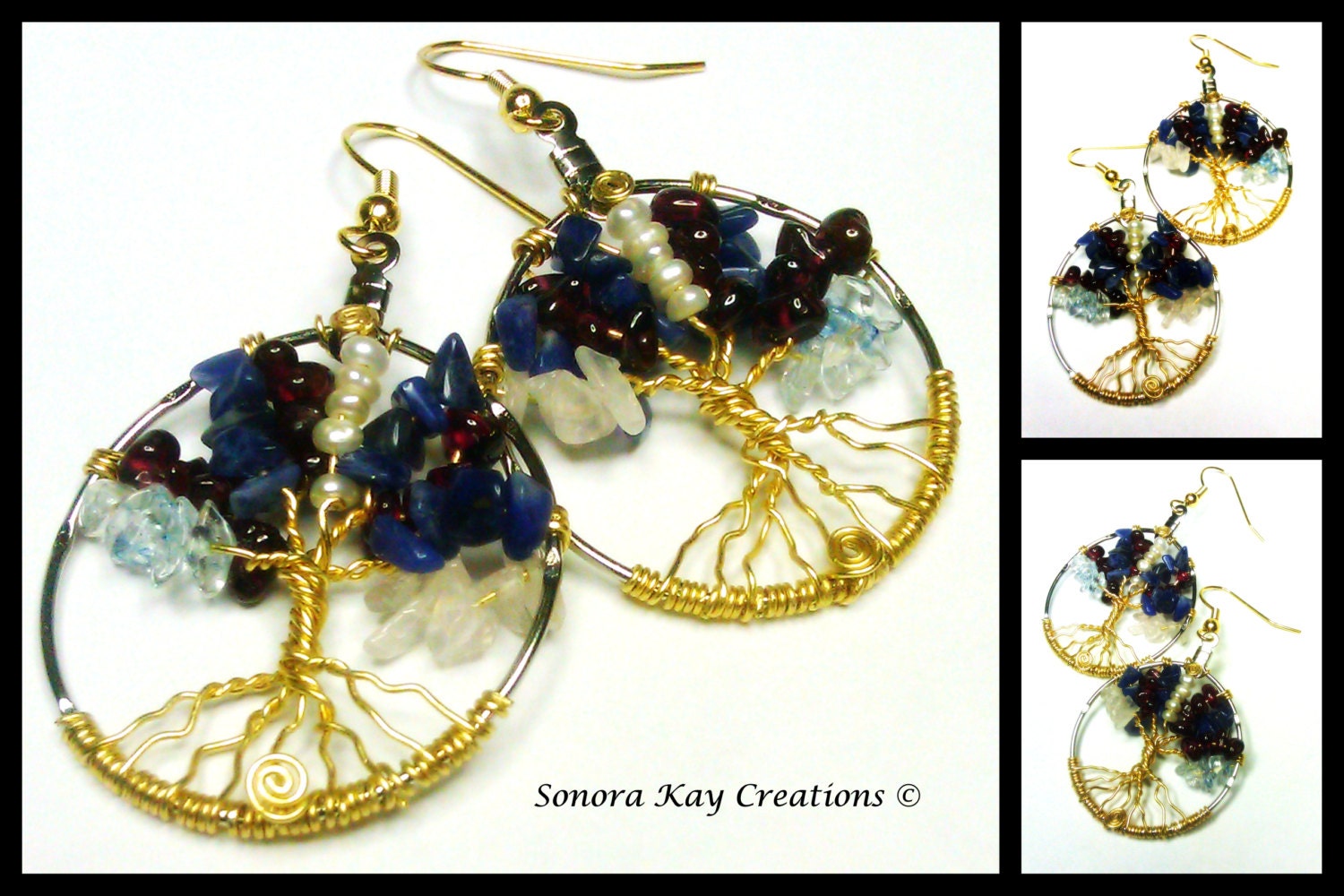 Birthstone Tree of Life Earrings Made To Order