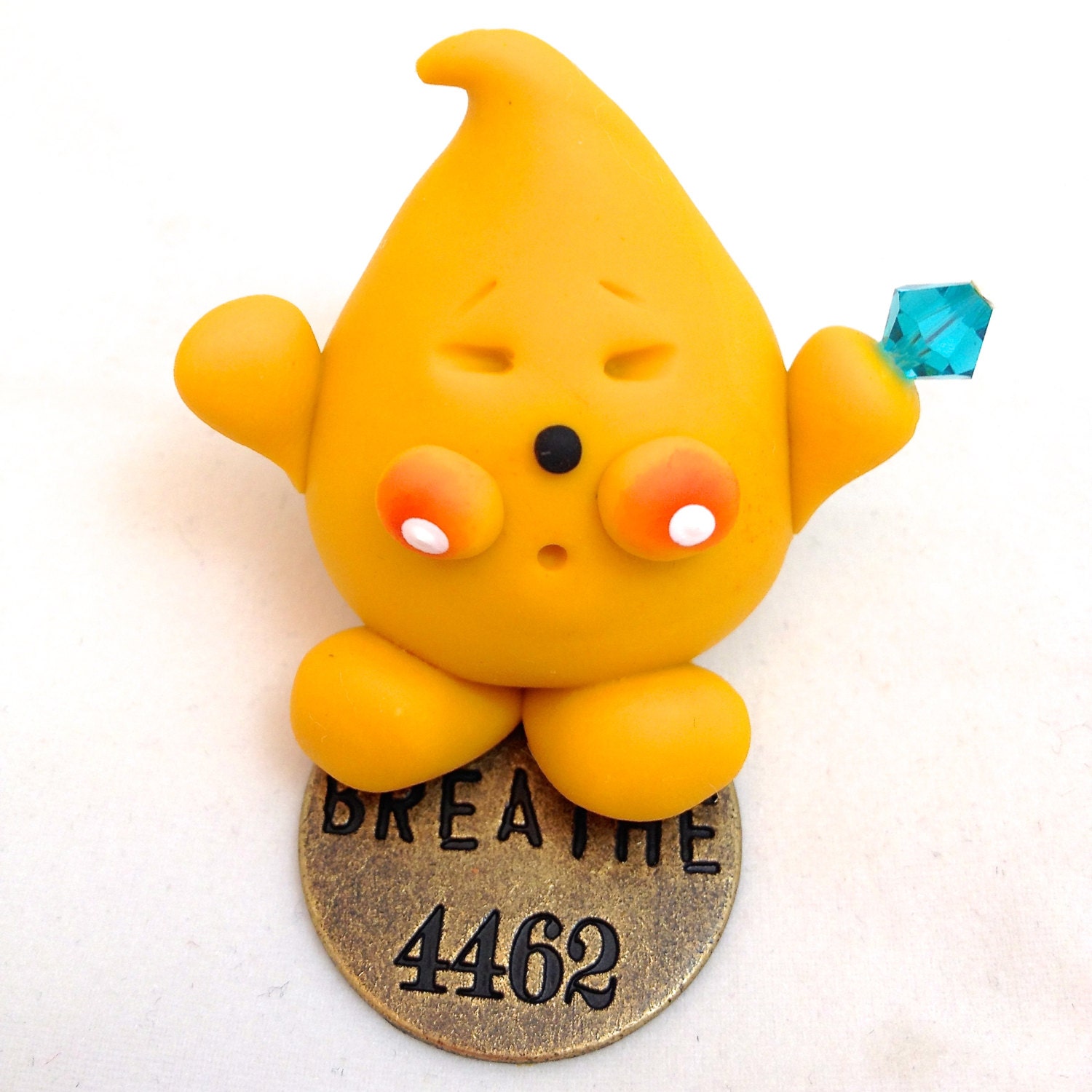 BREATHE Expression PARKER Figurine - Polymer Clay Character Sculpture with Swarovski Crystal & Brass Tag