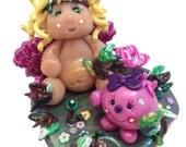 Lolly & the Forest Fairy - Polymer Clay StoryBook Scene Sculpted Figurine