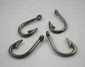 4 pcs.Zinc Gunmetal Hook Charms Pendants Decorations Findings 25 mm. RC2