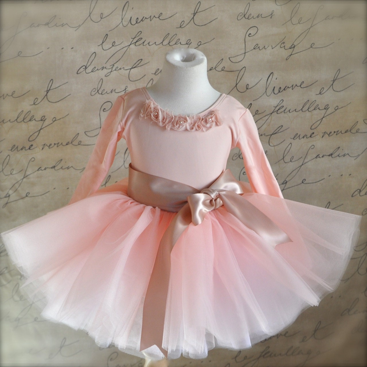 Vintage  pink fluffy sewn tutu with ribboned waist. First tutu, flower girls or a special birthday.