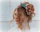 Rustic Rose Large Hair Flower Bridal Wedding Head Piece Mori Girl Spring Fashion