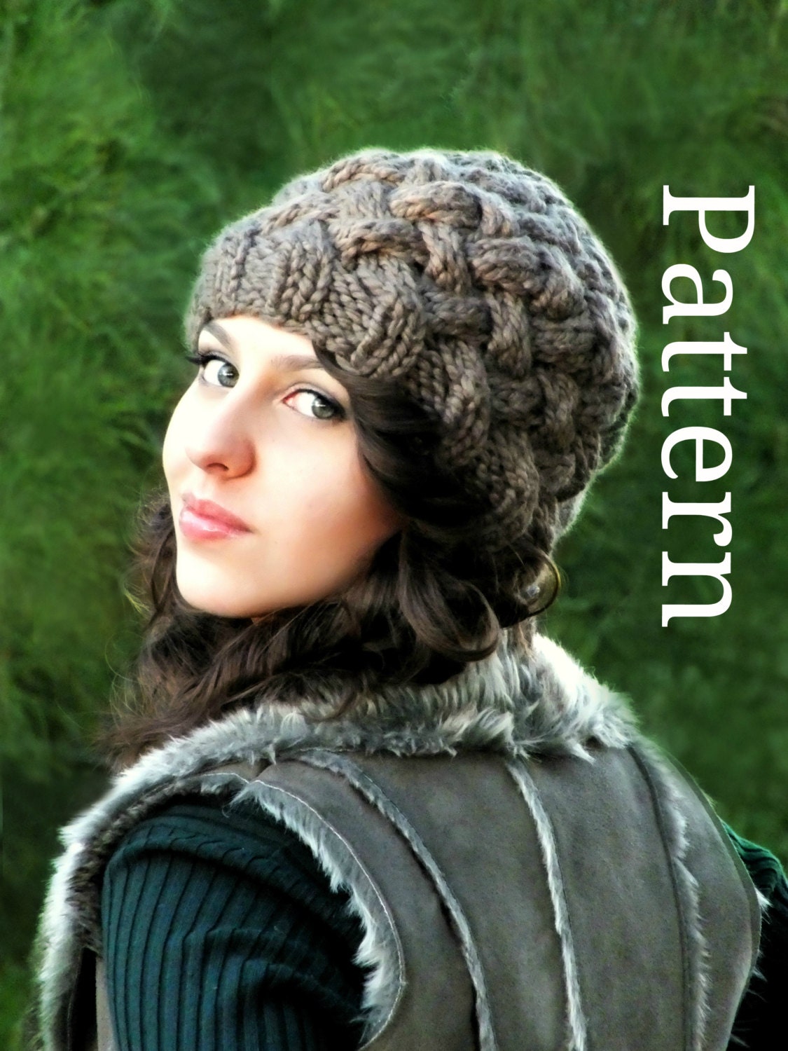 Knitting Pattern - Knit Hat Knitting Pattern PDF - Basket Weave Hat Womens Beanie Knit Pattern Winter Accessories Fashion Womens Patterns