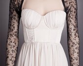 Delicate FLOWERS Black Long Bolero avail. in 4 Laces