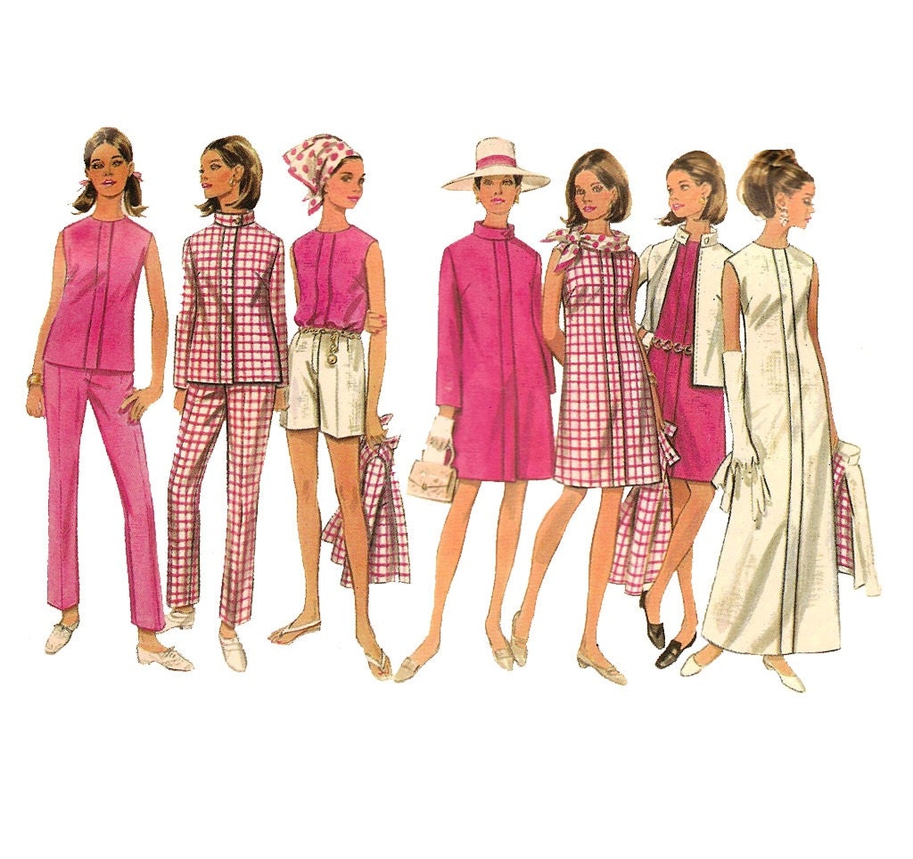 1960s Womens Dress Jacket Blouse Pants - Butterick 4774 Vintage Pattern - 34 Bust