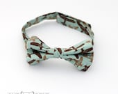 Vintage Airplane Mint Baby or Toddler Bow Tie- Newborn-4T