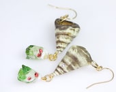 Resin shell drop earrings