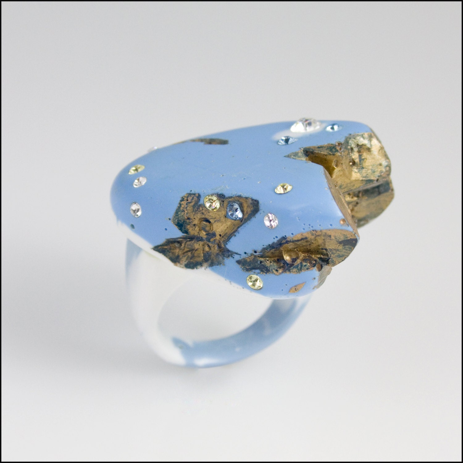 SIZE 7.5-Blue/White Meteorite Ring