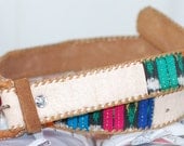 Multicolor Tapestry Leather Belt