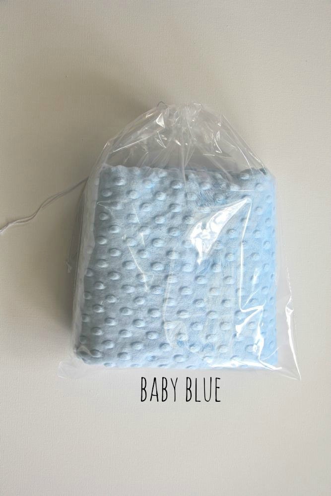baby blue minky dimple dot destash