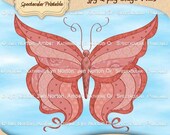 Butterfly Clip Art Butterfly digital clipart Printable butterfly digital clip art Digital download Image Transfer - Instant Download CA8007