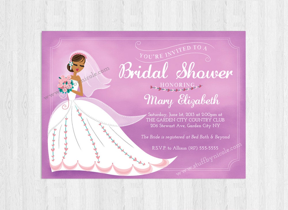 Bridal Shower - Personalized Digital Invitations DIY Printable Invites