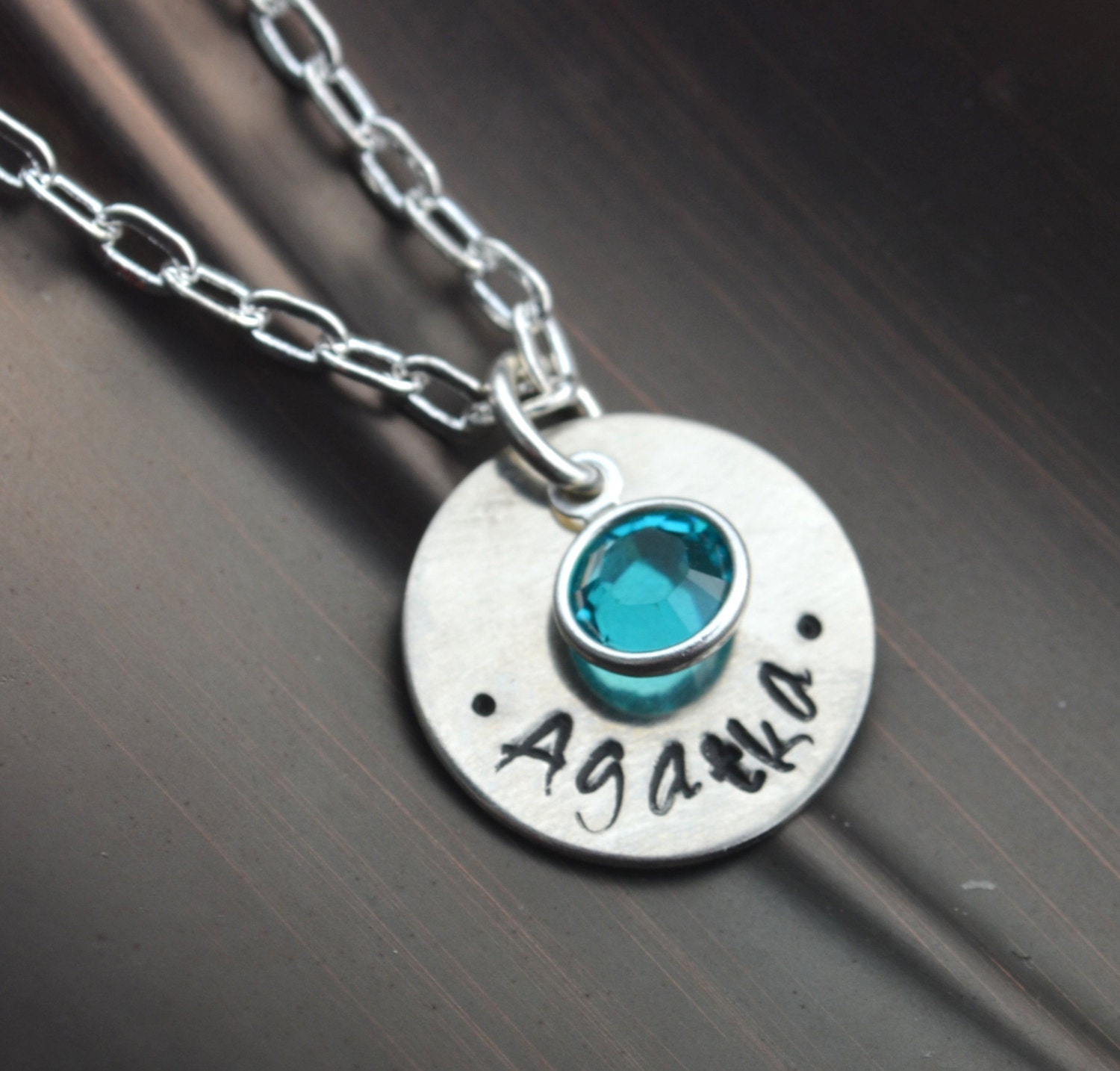 Personalized Necklace, Hand Stamped Jewelry, Custom Neckace, Mom, Mommy, Mother, Birthstone