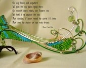 art nouveau sea glass comb, handmade