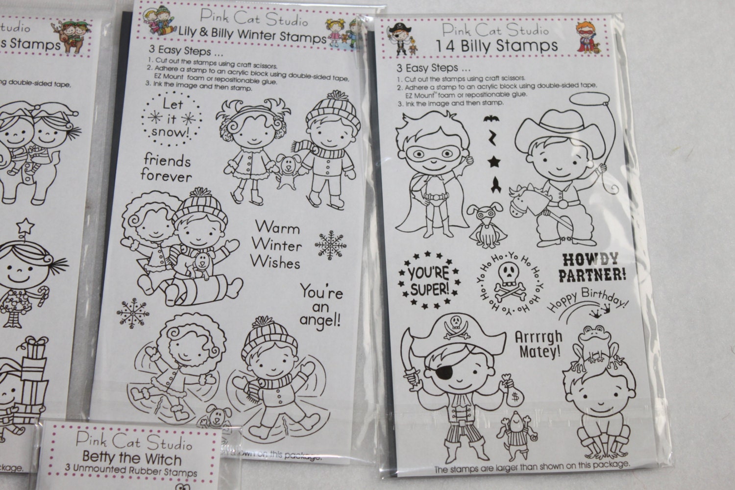 Pink Cat Studio Lily and Billy Rubber Stamp Collection Il_170x135