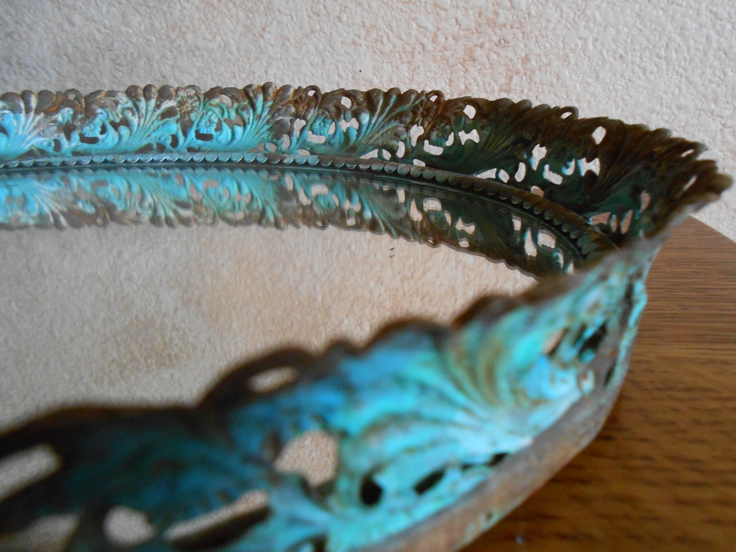 Rustic Mirror Tray, Turquoise and Rusty, Rust and Romance