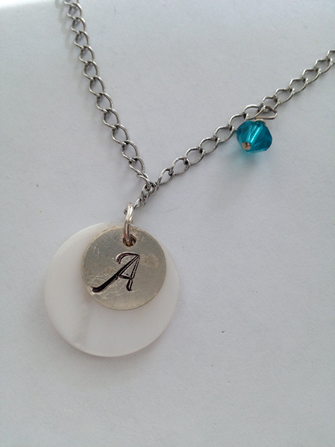 Stamped Initial & Birthstone Necklace