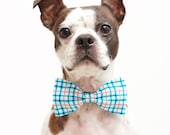 Blue Plaid Dog Bow Tie - Wedding Accessories For Dogs