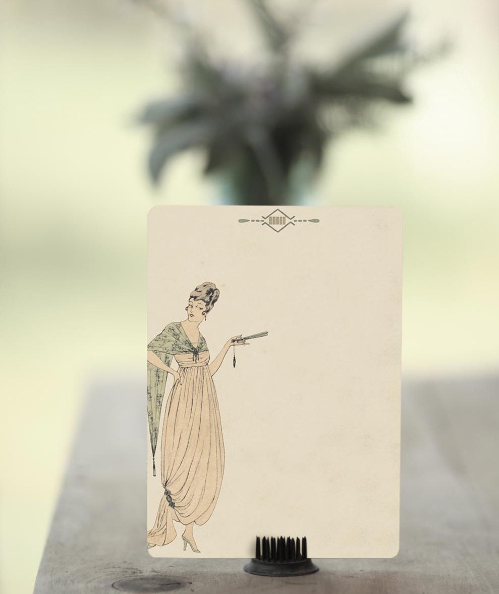 Great Gatsby Themed Notecard set of 20 - Very Vintage and Very Art Deco