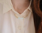 Amazonite & Gold Nugget Necklace